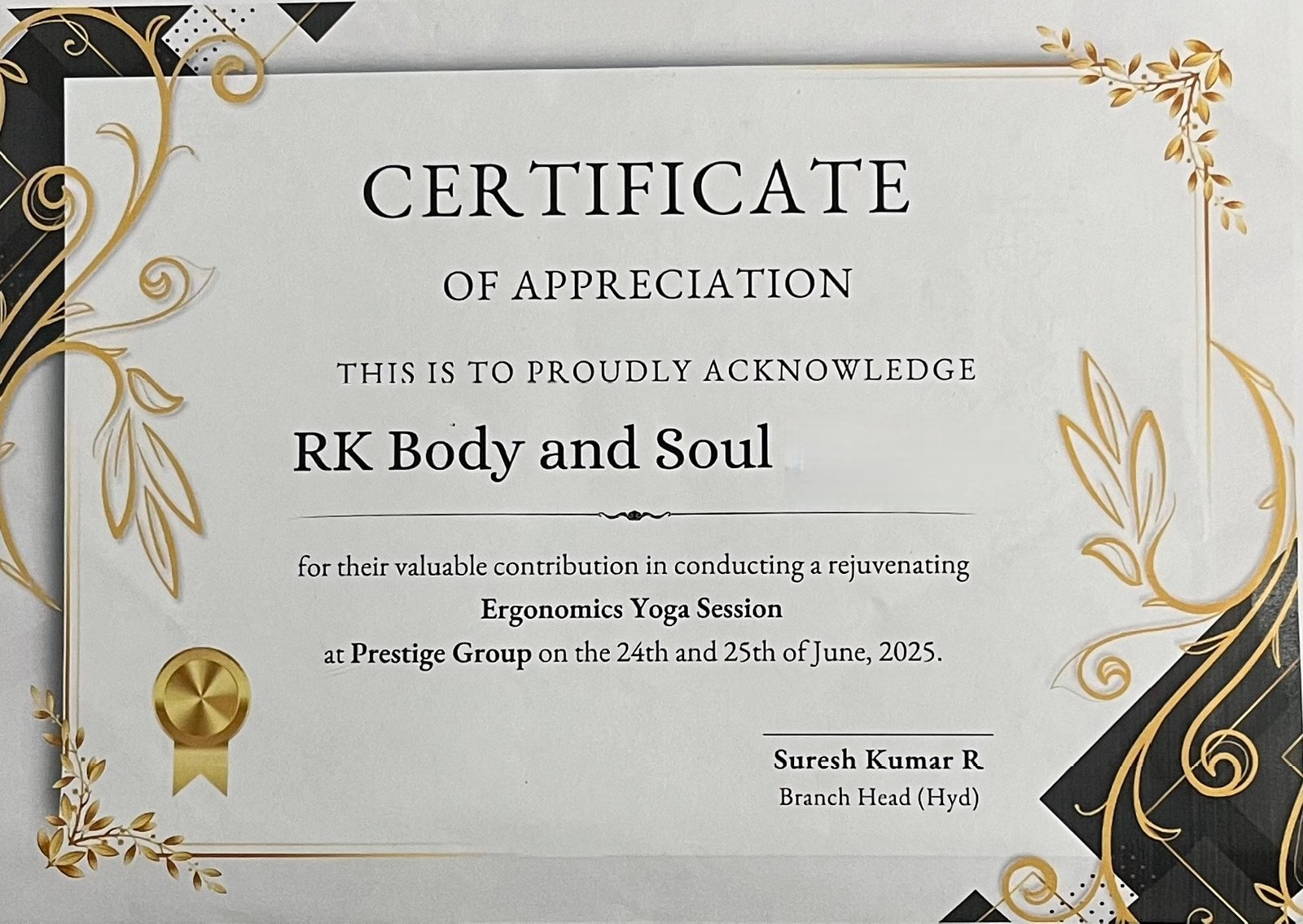 awards recevied by rk body and soul